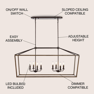 Oria 10" Iron Farmhouse Industrial Lantern LED Pendant